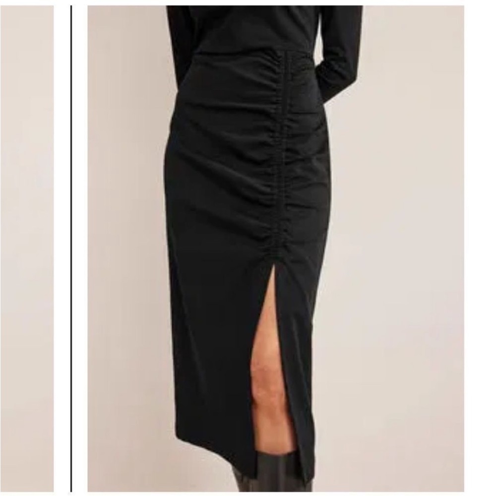 NWT Boden midi column dress black cotton blend long sleeve 6p petite LBD office - Picture 12 of 14